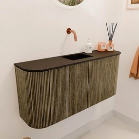 Mondiaz Joya 95cm toiletmeubel ronding links/rechts dusk met wastafel faye midden zonder kraangat urban