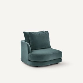 Halve bank links, afgerond, modulair, van fluweel, TIBERIO