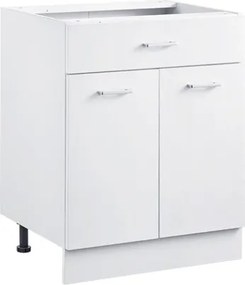 VEVOR witte onderkast (600 x 477 x 816 mm) met lade, ongemonteerde ladekast, zelf te monteren kast met soft-close deuren en verstelbare plank, voor thuis en op kantoor