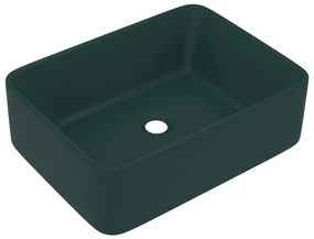 vidaXL Wastafel 41x30x12 cm keramiek mat donkergroen