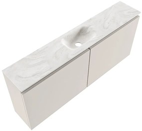 Mondiaz Ture DLux toiletmeubel 120cm linen met wastafel ostra midden zonder kraangat