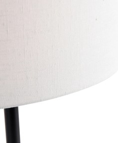 Tafellamp zwart met ovale linnen kap wit 35cm - Simplo Modern E27 Scandinavisch rond Binnenverlichting Lamp