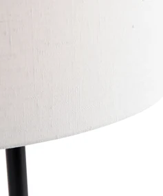 Tafellamp zwart met ovale linnen kap wit 35cm - Simplo Modern E27 Scandinavisch rond Binnenverlichting Lamp