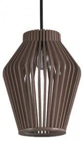 Houten Design Hanglamp, E27 Fitting, â20cm, Zwart