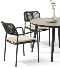 Tuinset 8 personen 300 cm Aluminium/rope Grijs Coco Penya/Weave
