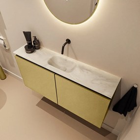 Mondiaz Ture DLux toiletmeubel 100cm oro met wastafel ostra midden zonder kraangat