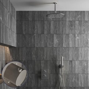 Saniclear Exclusive Stripes inbouw regendouche met 30cm hoofddouche en plafondarm RVS