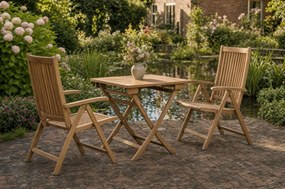 Tuinset 2 personen 80 cm Teak Taupe Garden Collections Canterbury/Derby