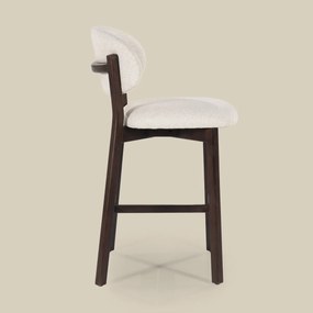 Luxe Barstoel Walnoot En Beige Stof