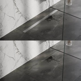 Brauer douchegoot 120x7cm met multifunctioneel rooster en flens RVS geborsteld