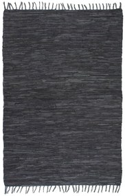 vidaXL Vloerkleed Chindi handgeweven 190x280 cm leer grijs