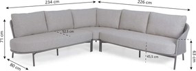Hoek loungeset 5 personen Aluminium/rope Taupe  4 Seasons Outdoor Florence