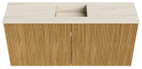 Mondiaz Joya DLux 90cm toiletmeubel oak met wastafel faye midden zonder kraangat meli