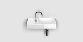Clou Vale keramische fontein 45cm met kraangat links wit glans