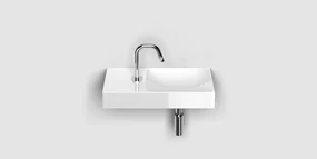 Clou Vale keramische fontein 45cm met kraangat links wit glans