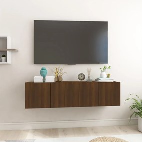 vidaXL Tv-hangmeubelen 2 st 60x30x30 cm bewerkt hout bruineikenkleurig
