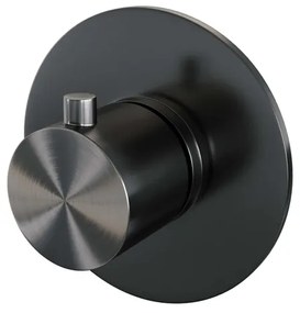 Brauer Gunmetal Edition inbouwthermostaat - inbouwdeel - 1 gladde knop - PVD - geborsteld gunmetal 5-GM-018RR