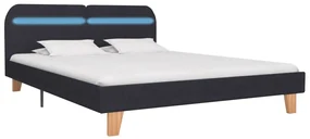 vidaXL Bedframe met LED stof donkergrijs 180x200 cm