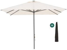 + 15% kassakorting | Parasol Shadowline Cuba | Inclusief hoes | Vierkant | 350x350cm | Met katrol | Wit | Kees Smit Tuinmeubelen