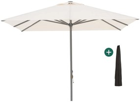 Parasol Shadowline Cuba | Inclusief hoes | Vierkant | 350x350cm | Met katrol | Wit | Kees Smit Tuinmeubelen