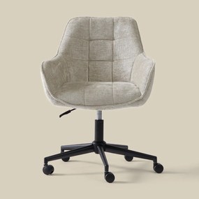 Bureaustoel Beige Stof Met Armleuningen
