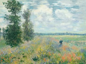 Kunstreproductie Poppy Fields near Argenteuil - Claude Monet, (40 x 30 cm)