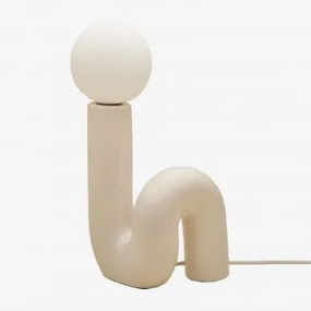 Keramische Tafellamp Met Vireto Glazen Bol Gebroken Wit & B - Sklum