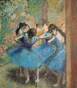 Kunstreproductie Dancers in blue, 1890, Edgar Degas