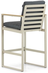 Barstoel Aluminium/Teak Taupe-naturel-bruin Lifestyle Garden Furniture Faro
