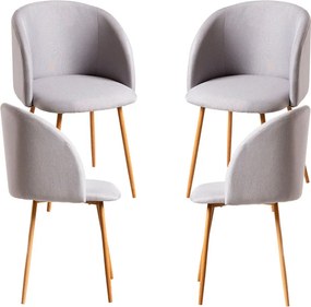 Set 4 Velt Stoffen Stoelen
