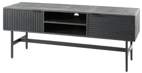 TV-meubel Zwart Mangohout - 140x40x55cm.