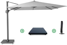 Platinum Challenger zweefparasol 3x3m T1 (incl. voet + hoes) light grey