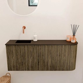 Mondiaz Joya 100cm toiletmeubel ronding rechts dusk met wastafel faye links zonder kraangat urban