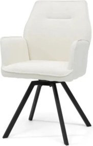 Eetkamerstoel - Tina - stof Teddy wit