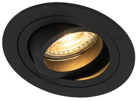 Set van 6 Moderne inbouwspot zwart - Rondoo