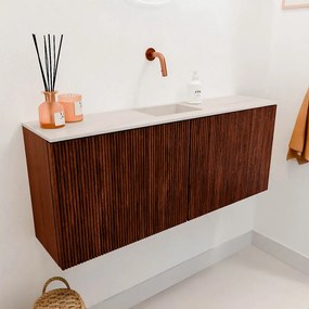 Mondiaz Joya DLux 100cm toiletmeubel ruby met wastafel faye midden zonder kraangat meli