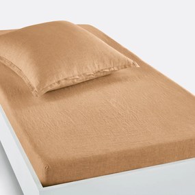 Hoeslaken in gewassen linnen, omslag 30 cm, Linot