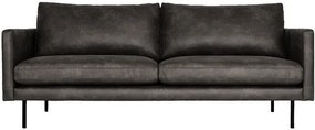 3,5 zitsbank - Daisy - met doorgestikte armleuning - leer Colorado antraciet 01