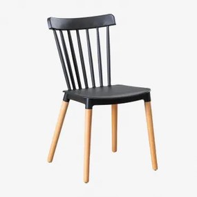 Set Van 2 Eetkamerstoelen In Beukenhout En Polypropyleen Royal Zwart - Sklum