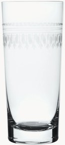 Mondgeblazen kristallen longdrinkglazen Ovals, 4-delig