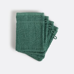 Set van 4 washandjes in bouclette badstof, Zavara