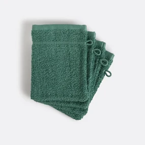 Set van 4 washandjes in bouclette badstof, Zavara