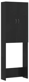 vidaXL Wasmachinekast 64x25,5x190 cm hoogglans zwart