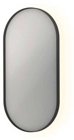 Ben Vita ovale spiegel met LED verlichting en anti-condens 40x80 cm Mat Zwart