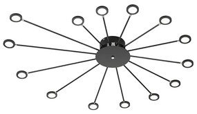 Plafondlamp zwart Incl. LED 3-staps dimbaar 15-lichts - Pauw Design rond Binnenverlichting Lamp
