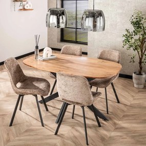Kleine Eettafel Deens Ovaal Acacia 150 X 90 Cm - 150 X 90cm.
