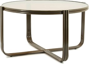 Retro Salontafel Glas Bruin - 63 X 63cm.