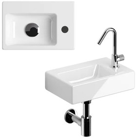 Clou InBe fonteinset 36x24.5x9cm nr2 inclusief kraan plug en sifon keramiek Wit IB/03.03098