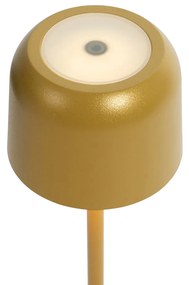 Buitenlamp met dimmer LED Set van 9 tafellamp met dimmeren mushroom goud incl. laadstation - Raika Modern IP65 Buitenverlichting Lamp