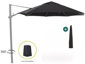 Parasol Shadowline Austin | Inclusief hoes | Rond | 350cm | Met draaihendel | Zwart | Kees Smit Tuinmeubelen